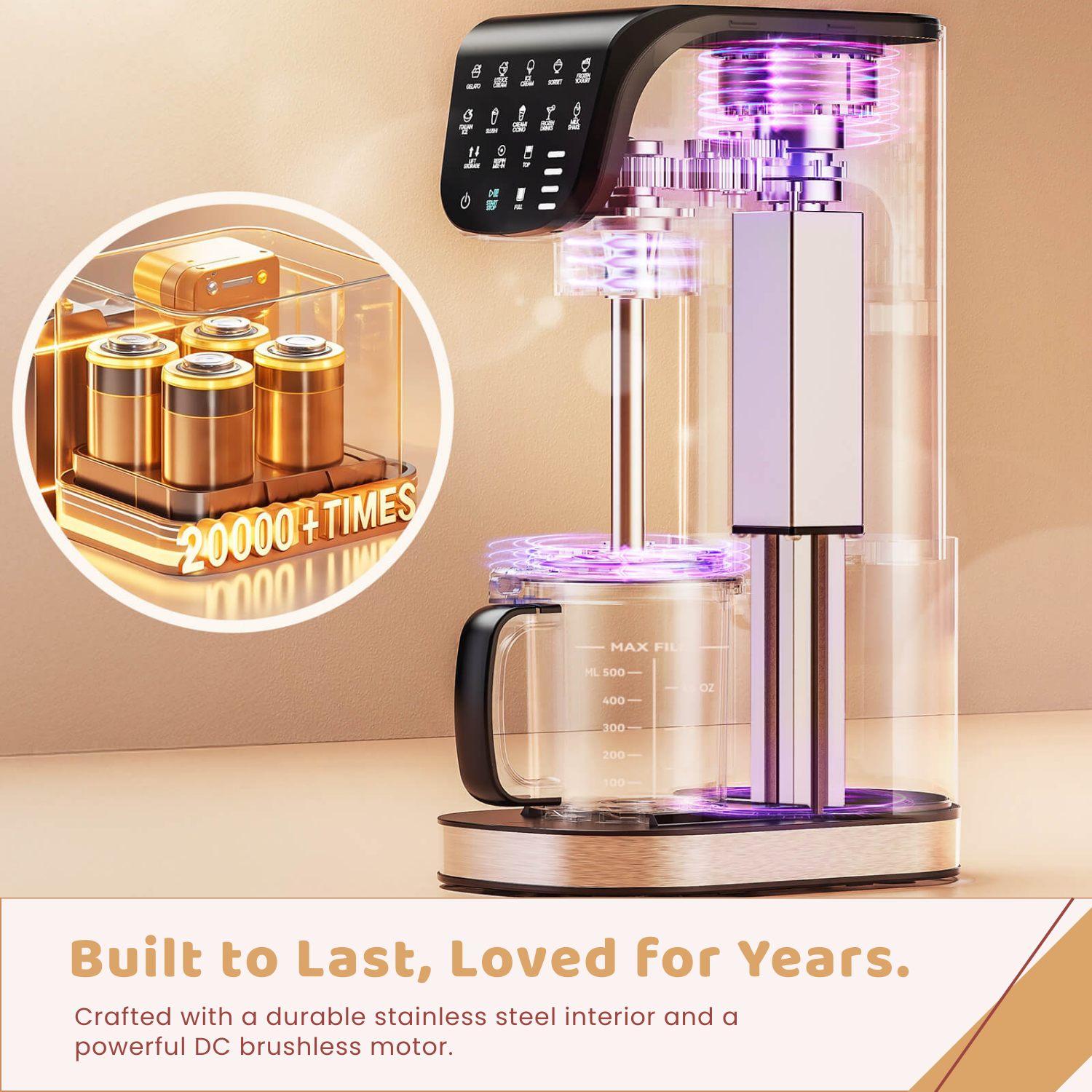 IcyTreat exclusive IC-Vortex technology, enhances texture and rapidly freezes to perfection